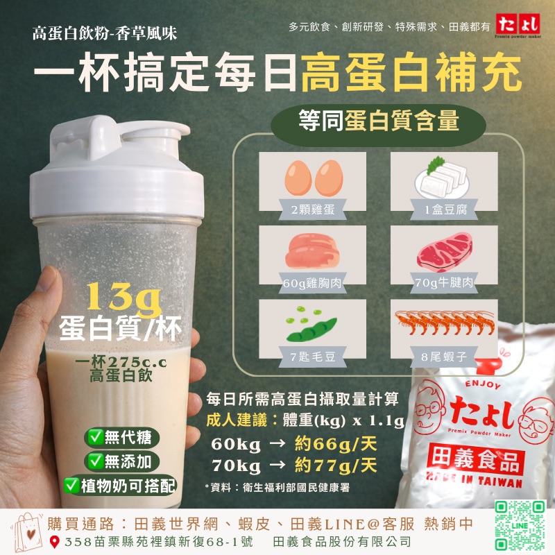 高蛋白飲粉-香草風味