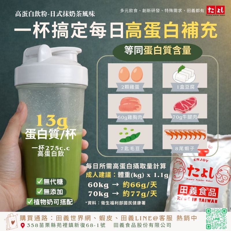 高蛋白飲粉-日式抹奶茶風味