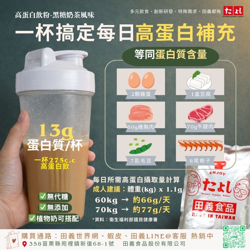 高蛋白飲粉-黑糖奶茶風味